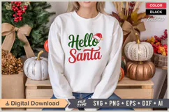 Hello Santa SVG | Christmas SVG | Holiday SVG | Xmas SVG Product Image 1