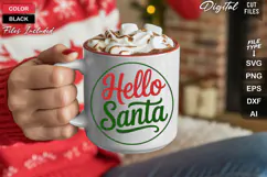 Hello Santa SVG | Christmas Round Sign SVG | Xmas SVG Product Image 5