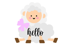 Layered Sheep with Hello Text Welcome Sign Laser Cut SVG Product Image 2