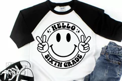 Hello Sixth Grade SVG - Retro Back To School PNG 6th Grade 6 Product Image 2