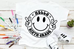 Hello Sixth Grade SVG - Retro Back To School PNG 6th Grade 6 Product Image 4