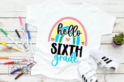 Hello Sixth Grade SVG - Back To School PNG 6th Grade 6 Vibes Product Image 3