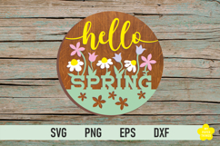 Hello Spring Round Door Sign Laser Cut File are perfect for your holiday crafting needs. Our Round Sign Design will add a touch of charm to your projects.