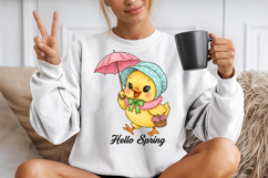 Hello Spring Chick Sublimation Png Product Image 2