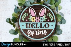 Hello Spring Door Hanger SVG Product Image 1