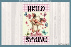 Hello Spring Dancing Pig Garden Flag PNG, 12x18 Sublimation Product Image 4