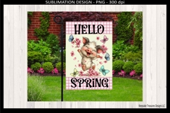 Hello Spring Dancing Pig Garden Flag PNG, 12x18 Sublimation Product Image 3