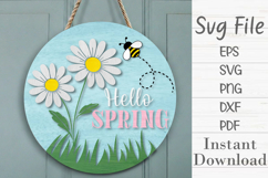 Hello Spring Door Hanger SVG Product Image 1