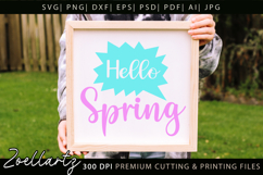 Hello Spring SVG Cut Files Spring T-shirt Mug Pillow Design Product Image 2