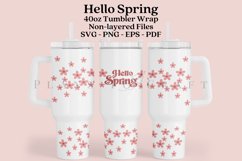 hello spring floral 40oz quencher tumbler sublimation full wrap high resolution transparant background
