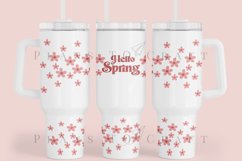 hello spring floral 40oz quencher tumbler sublimation full wrap high resolution transparant background