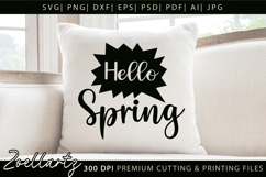 Hello Spring SVG Cut Files Spring T-shirt Mug Pillow Design Product Image 3