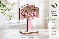 Hello Spring Stand Decors Bundle Laser Cut. Stand Decor SVG Product Image 2