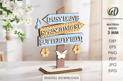 Hello Spring Stand Decor Laser Cut. Stand Decor SVG Product Image 1