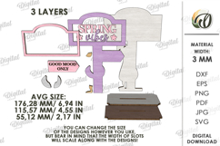 Hello Spring Stand Decor Laser Cut. Stand Decor SVG Product Image 2