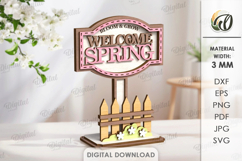 Hello Spring Stand Decors Bundle Laser Cut. Stand Decor SVG Product Image 10