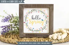 Hello Spring Floral SVG, PNG, JPEG, Round Design Product Image 2