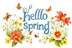 Hello Spring Text Lettering Sublimation Product Image 1