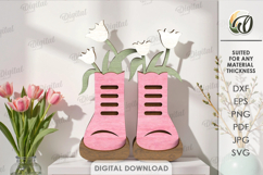 Hello Spring Tiered Tray Decor Laser Cut. Spring Decor SVG Product Image 7