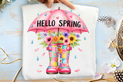 Hello Spring Umbrella Sublimation Png Product Image 2