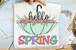 Hello Spring Umbrella Sublimation Png Product Image 2