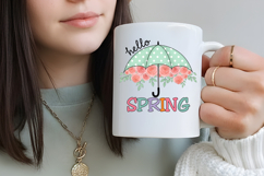 Hello Spring Umbrella Sublimation Png Product Image 3
