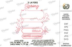 Hello Spring Wall Decors Bundle Laser Cut. Wall Hanger SVG Product Image 3