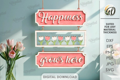 Hello Spring Wall Decors Bundle Laser Cut. Wall Hanger SVG Product Image 13