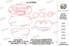 Hello Spring Wall Decor Laser Cut. Spring Wall Hanger SVG Product Image 2