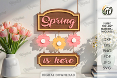 Hello Spring Wall Decors Bundle Laser Cut. Wall Hanger SVG Product Image 8
