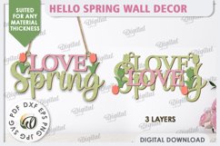 Hello Spring Wall Decor Laser Cut. Welcome Spring SVG Product Image 2