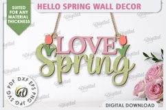 Hello Spring Wall Decor Laser Cut. Welcome Spring SVG Product Image 1