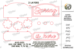 Hello Spring Wall Decor Laser Cut. Spring Wall Hanger SVG Product Image 2