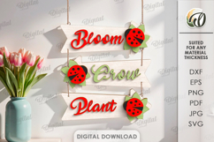 Hello Spring Wall Decors Bundle Laser Cut. Wall Hanger SVG Product Image 9