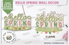 Hello Spring Wall Decor Laser Cut. Welcome Spring SVG Product Image 2