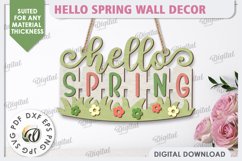 Hello Spring Wall Decor Laser Cut. Welcome Spring SVG Product Image 1
