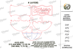 Hello Spring Wall Decor Laser Cut. Spring Wall Hanger SVG Product Image 2