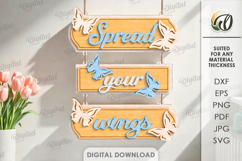 Hello Spring Wall Decors Bundle Laser Cut. Wall Hanger SVG Product Image 11