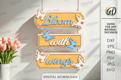 Hello Spring Wall Decors Bundle Laser Cut. Wall Hanger SVG Product Image 11