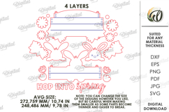 Hello Spring Wall Decor Laser Cut. Spring Wall Hanger SVG Product Image 2