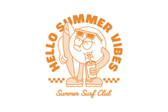 Hello Summer Surfing T-shirt Design Product Image 1
