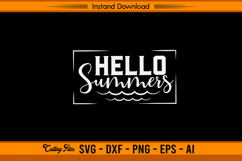 Hello Summer SVG Beach Wave Cute Seasonal Design Product Image 1