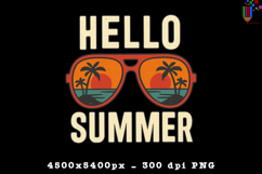 Hello Summer Beach Sunglasses PNG File