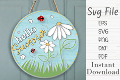 Hello Summer Door Hanger SVG Product Image 1