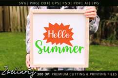 Hello Summer SVG Cut Files Summer T-shirt Mug Pillow Design Product Image 1