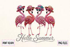 Hello Summer Flamingo Rhinestone Product Image 1