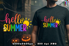 Hello Summer Rainbow Summer PNG File