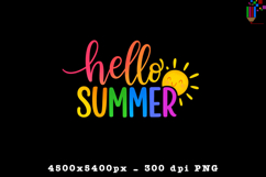 Hello Summer Rainbow Summer PNG File