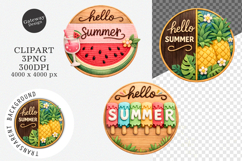 Hello Summer Round Door Sign PNG Product Image 1