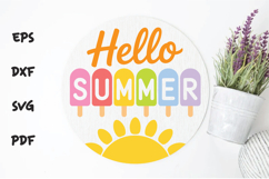 Hello Summer Round Sign SVG Product Image 2